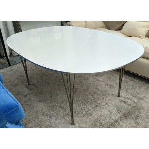 373 - FRITZ HANSEN SUPERELLIPSE TABLE, by Piet Hein, Bruno Mathsson and Arne Jacobsen, 180cm x 120cm x 70c... 