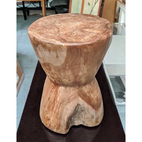 272 - SIDE TABLE, 42cm H x 30cm, carved from single piece of wood.