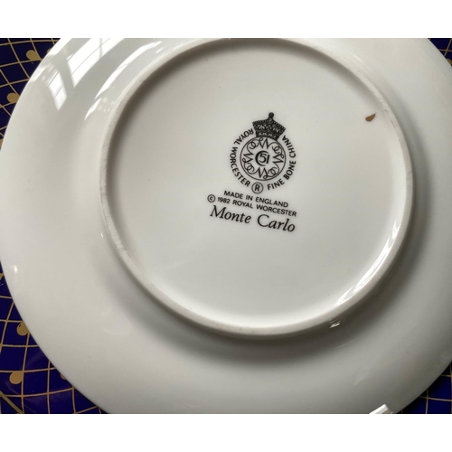 14 - SUPPER SERVICE, English Fine Bone China, Royal Worcester 'Monte Carlo', with eight place, five piece... 
