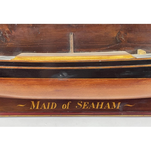 23 - A BUILDERS HALF MODEL OF THE IRON SHIP MAID OF SEAHAM, 1861 Win, Berry and Son, Leith, pine and ebon... 