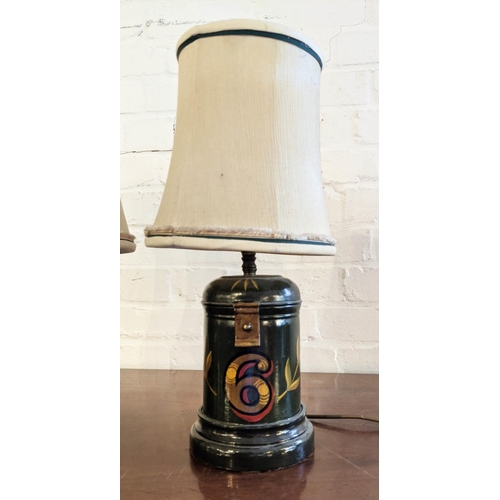 26 - TABLE LAMPS, a pair, height of bases including fitting 28cm H, the bases in the style of numbered te... 