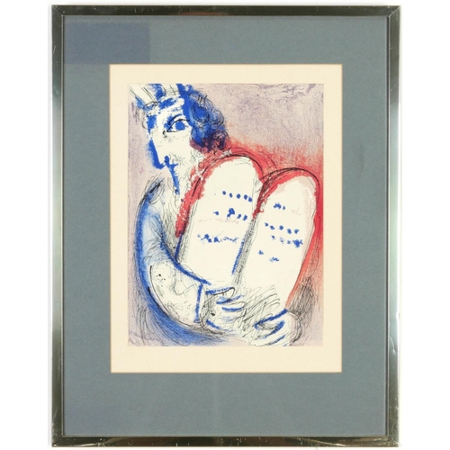 51 - MARC CHAGALL, a pair of original bible lithographs, Moses III and Moses II 1956, printed by Mourlot,... 