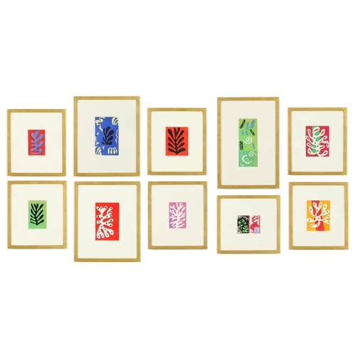 63 - HENRI MATISSE, a set of ten rare pochoir after the decoupage in an edition of 1000 published in Parr... 