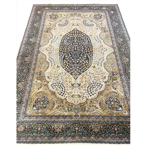 81 - FINE PART SILK KASHMIR CARPET, 293cm x 207cm.