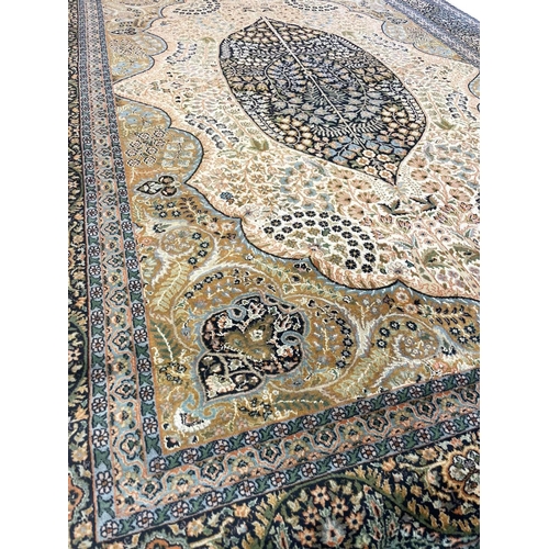 81 - FINE PART SILK KASHMIR CARPET, 293cm x 207cm.