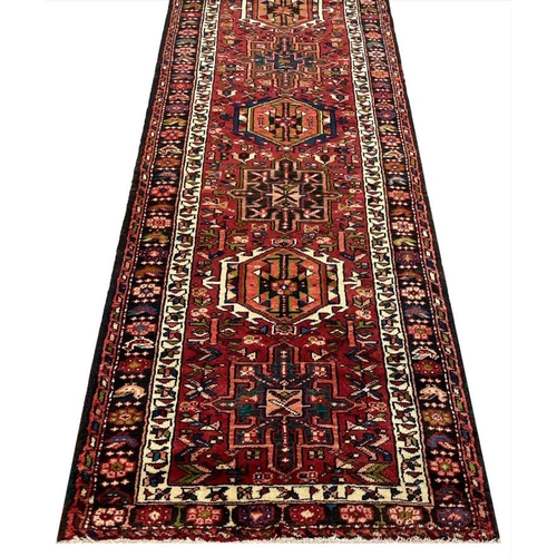 90 - PERSIAN KARAJA LONG RUNNER, 547cm x 90cm.