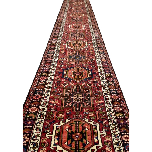 90 - PERSIAN KARAJA LONG RUNNER, 547cm x 90cm.