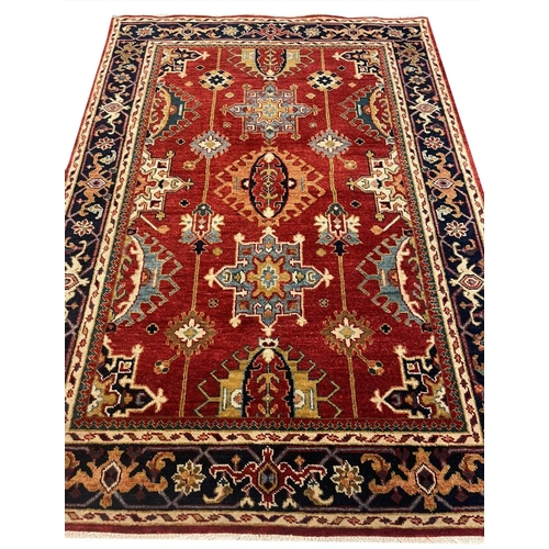 102 - FINE HERIZ RUG, 216cm x 150cm.