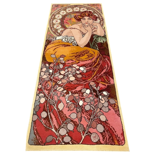 108 - ART NOUVEAU DESIGN DONEGAL RUG, 250cm x 103cm.