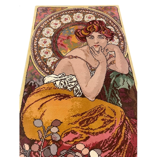 108 - ART NOUVEAU DESIGN DONEGAL RUG, 250cm x 103cm.