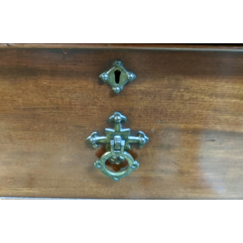 167 - LINEN PRESS, Victorian mahogany, circa 1860, with two panelled doors enclosing ticking lined hanging... 