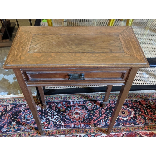 169 - SIDE/HALL TABLE, Edwardian oak, with a frieze drawer, 58cm x 30cm x 76cm H.