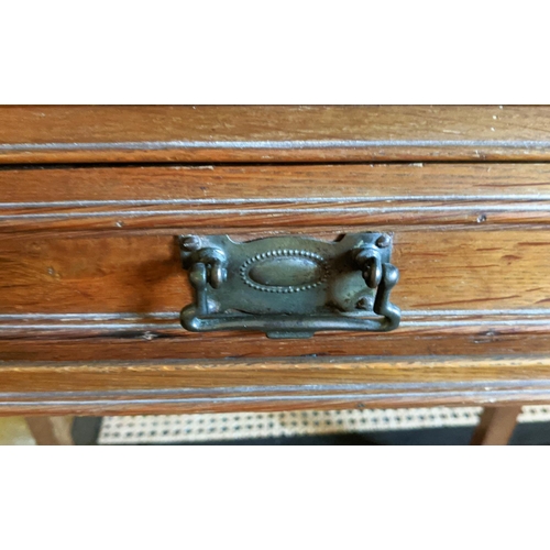 169 - SIDE/HALL TABLE, Edwardian oak, with a frieze drawer, 58cm x 30cm x 76cm H.