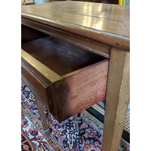 169 - SIDE/HALL TABLE, Edwardian oak, with a frieze drawer, 58cm x 30cm x 76cm H.