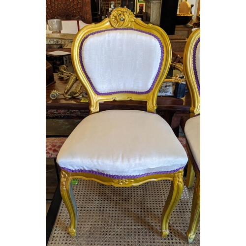 170 - SALON CHAIRS, a pair, gold painted frames, each 50cm x 95cm H. (2)