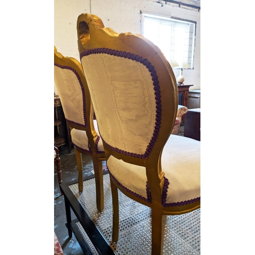 170 - SALON CHAIRS, a pair, gold painted frames, each 50cm x 95cm H. (2)