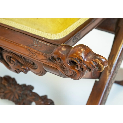 178 - TEMPLE ARMCHAIR, 90cm H x 76cm W, early 20th century Chinese lacquer and yellow velvet.