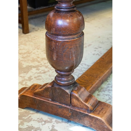 182 - REFECTORY TABLE, early 20th century Jacobean style oak, 76cm H x 184cm W x 71cm D.