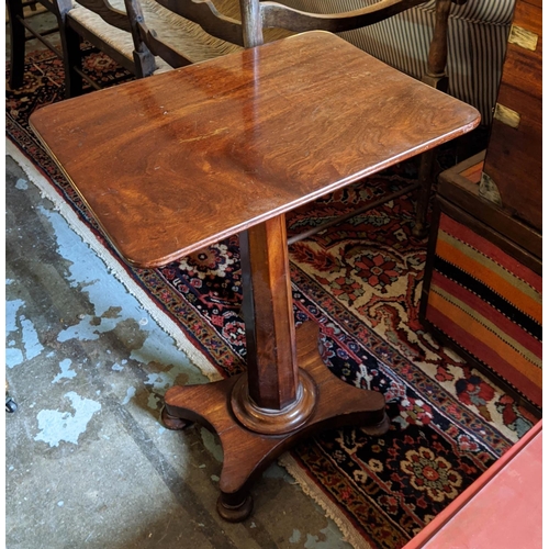 264 - LAMP TABLE, William IV mahogany, with a facetted column, 56cm x 76cm H.