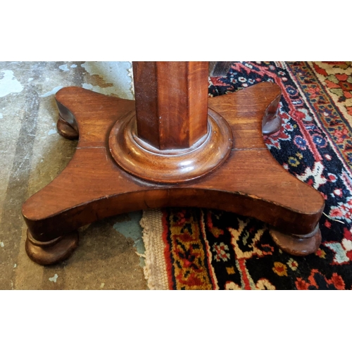 264 - LAMP TABLE, William IV mahogany, with a facetted column, 56cm x 76cm H.