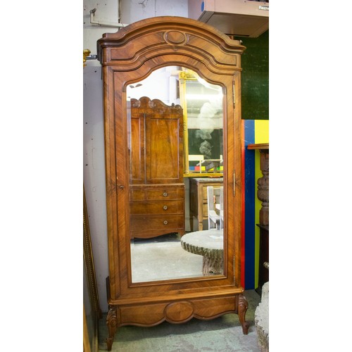 267 - ARMOIRE, 227cm H x 104cm W x 48cm D, Napoleon III rosewood with mirrored door, adjustable shelves an... 