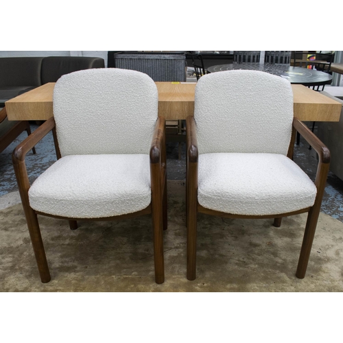 280 - ARMCHAIRS, 88cm H x 59cm W, a pair, Danish manner in boucle upholstery. (2)