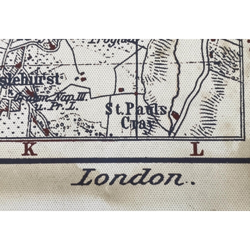 296 - MAP OF LONDON, rectangular printed on linen, 100cm x 70cm.