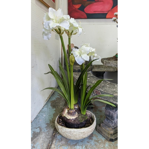 306 - FAUX LILY DISPLAY, potted, 115cm H approx.