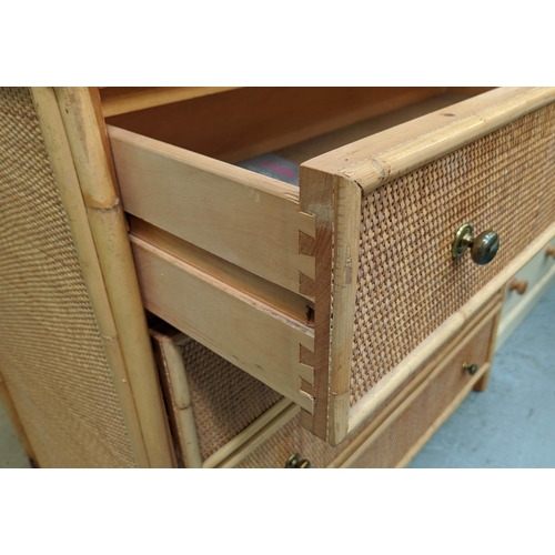 309 - CHEST OF DRAWERS, 94cm x 45cm x 92cm, 1970s Italian style bamboo and rattan, containing four drawers... 