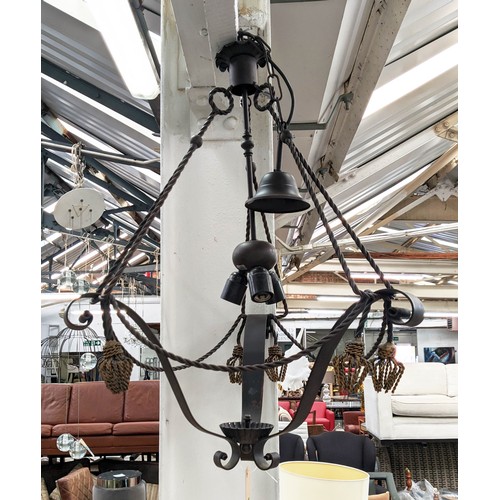 365 - MM LAMPARDI CHANDELIER, three branch light, 108cm drop.