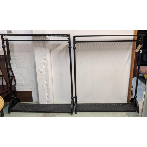 374 - CLOTHES RAILS, a pair, metal painted, each 120cm W x 149cm H. (2)