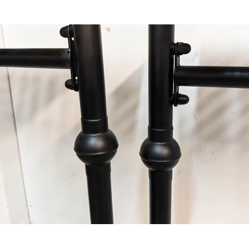 374 - CLOTHES RAILS, a pair, metal painted, each 120cm W x 149cm H. (2)