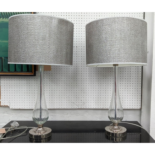 379 - TABLE LAMPS, a pair, each overall 72cm H, Murano style, with shades. (2)