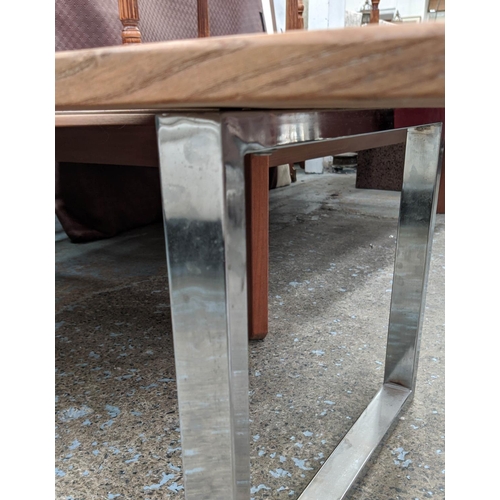 384 - LOW TABLE, 60cm D x 132cm W, live edge top with resin detail.