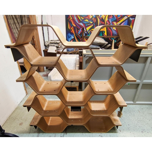 394 - HONEYCOMB BOOKSHELVES, a pair, each 30cm D x 137cm. (2)