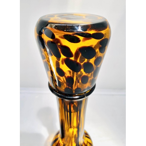 402 - DECANTERS, a pair, 46cm high, 13cm diameter, in the Murano style, glass. (2)