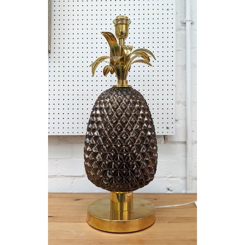 461 - PINEAPPLE LAMP, metal and glass, 63cm H.