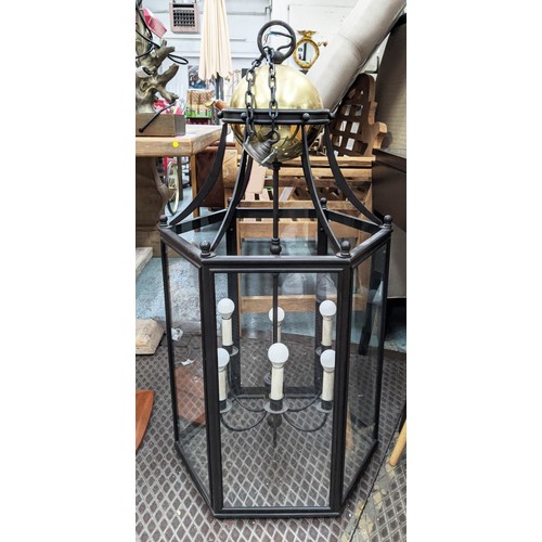 512 - HALL LANTERN, of large proportion, 110cm H x 48cm.