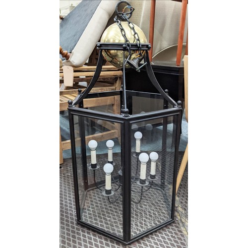 512 - HALL LANTERN, of large proportion, 110cm H x 48cm.