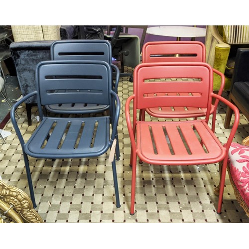 343 - KETTAL VILLAGE DINING ARMCHAIRS, a set of four, by Jasper Morrison with two in a magma red finish an... 