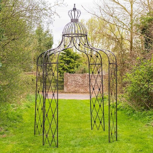 363 - ARCHITECTURAL GARDEN PAGODA, 325cm H x 200cm diam., Regency style, painted metal.