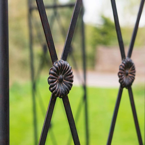 363 - ARCHITECTURAL GARDEN PAGODA, 325cm H x 200cm diam., Regency style, painted metal.