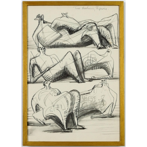 104 - HENRY MOORE, a set of four seated figures, off set lithographs, 49.5cm x 31.5cm. (Subject to ARR - s... 