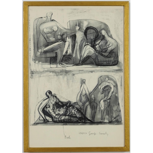 104 - HENRY MOORE, a set of four seated figures, off set lithographs, 49.5cm x 31.5cm. (Subject to ARR - s... 