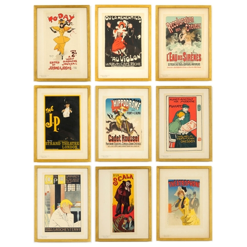 105 - MAITRES DE L'AFFICHE, a set of nine plates, lithographs 1890s, L'affiche Imprimerie Chaix, 99cm x 28... 