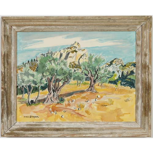 109 - YVES BRAYER, Provence lithograph, singed in the plate, vintage French frame, 47.5cm x 36cm. (Subject... 