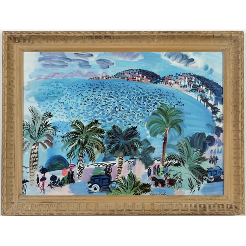 110 - RAOUL DUFY, View of Nice, offset lithograph, signed in the plate, vintage French frame, 44.5cm x 62c... 