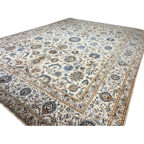 127 - FINE PERSIAN KURK KASHAN CARPET, 430cm x 315cm, all over design.