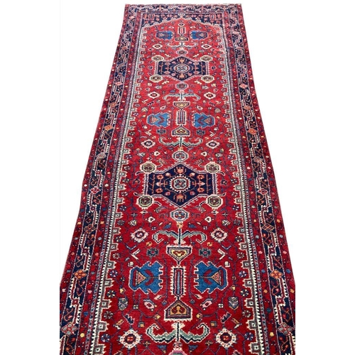 129 - NORTH WEST PERSIAN RUNNER, 295cm x 80cm.