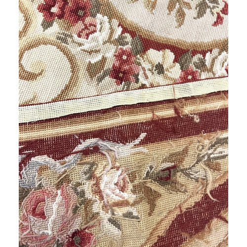 130 - AUBUSSON SAVONNERIE DESIGN RUGS, a pair, 180cm x 119cm. (2)